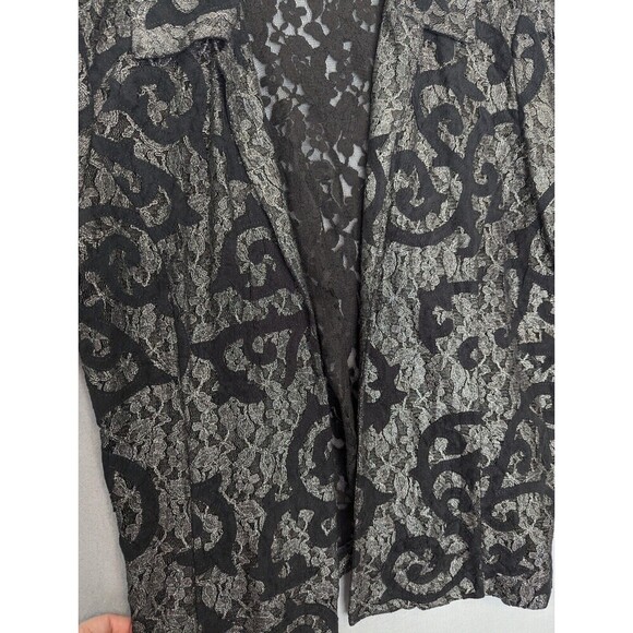 Chicos Jacket Womens Size 2/L Black‎ Lace Sheer Mature Career Office Whimsygoth - Picture 5 of 11
